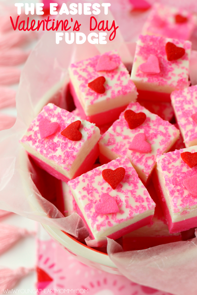 The Easiest Valentine's Day Fudge Recipe - Young At Heart Mommy