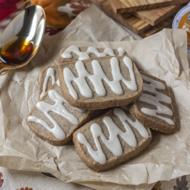 Glazed Chai Shortbread Cookies