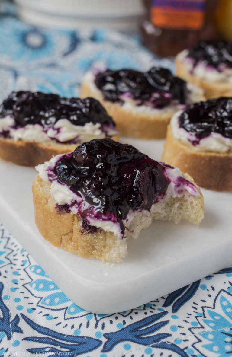 Whipped Honey Goat Cheese & Blueberry Compote Crostini - Young At Heart ...