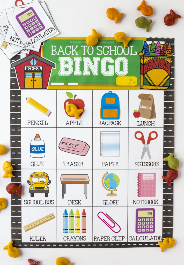 Free Printable Back To School BINGO Game Cards