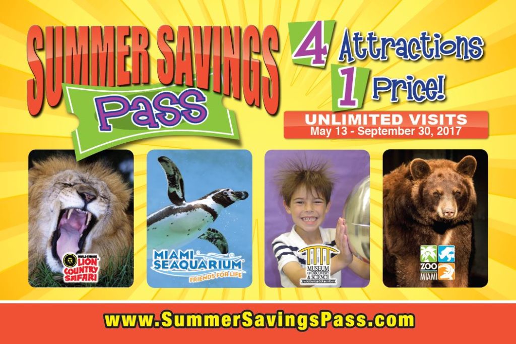 South Florida Summer Savings Pass grants unlimited access to Lion Country Safari, Miami Seaquarium, Museum of Discovery and Science and Zoo Miami.