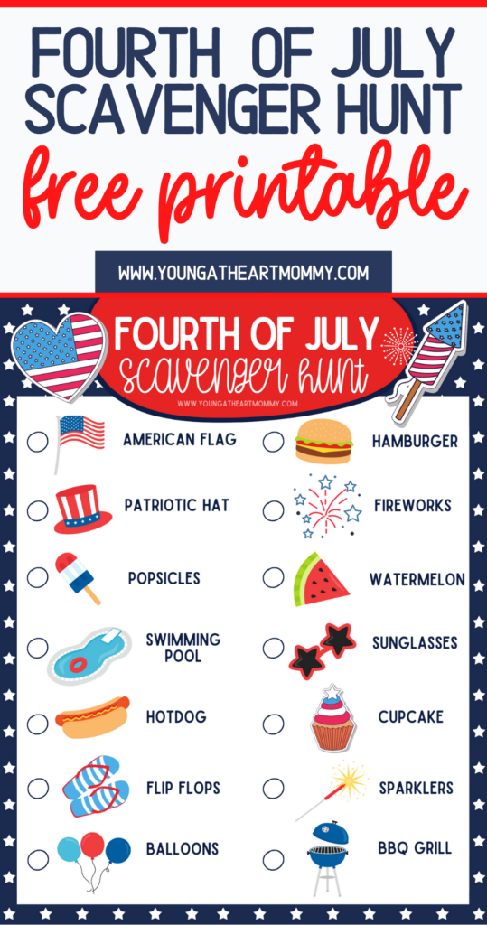 FREE Fourth Of July Scavenger Hunt Printable Game